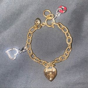 Juicy Couture Gold Charm Bracelet Swarovski Charm